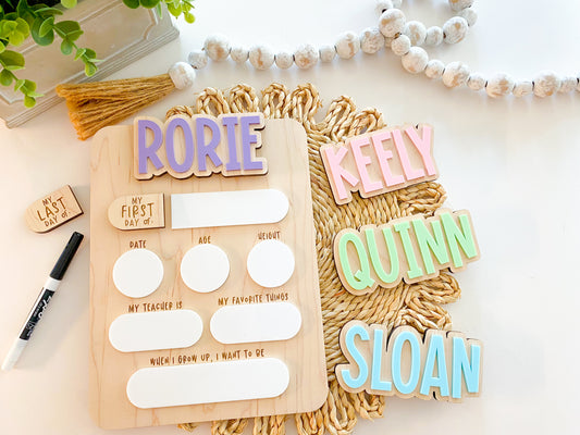 Large Personalized Interchangeable First & Last Day of School Sign