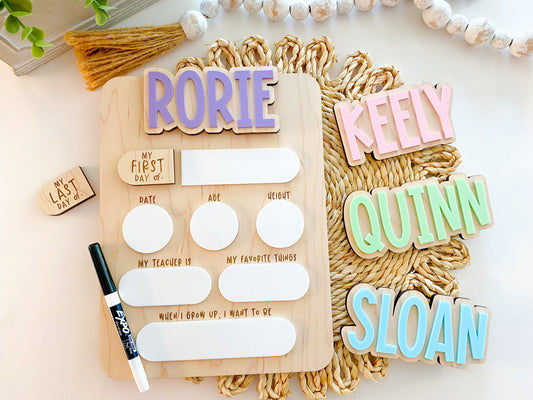 Large Personalized Interchangeable First & Last Day of School Sign