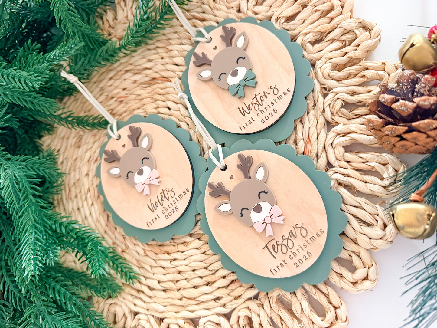 Baby's First Christmas Scallop Ornament