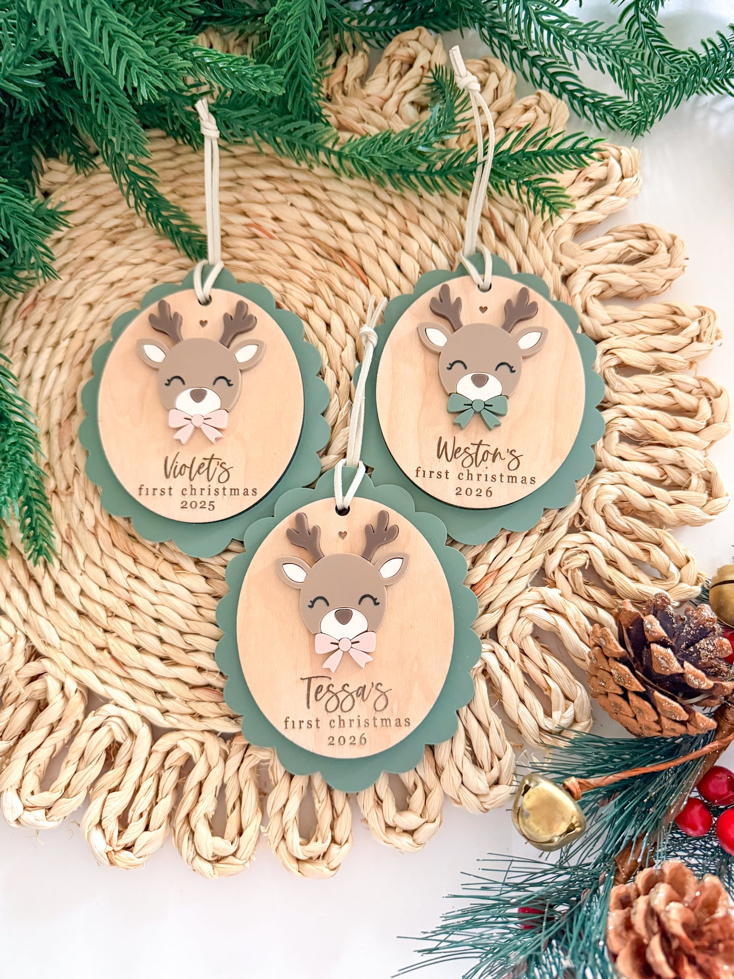 Baby's First Christmas Scallop Ornament