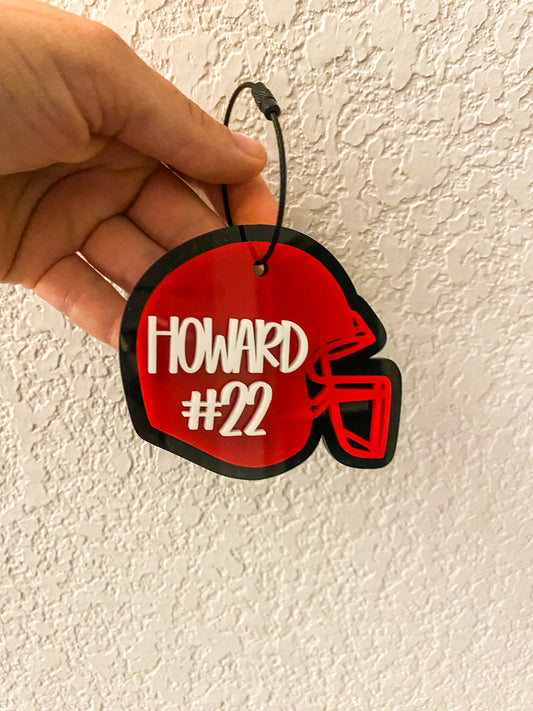 Football Helmet Name Keychains