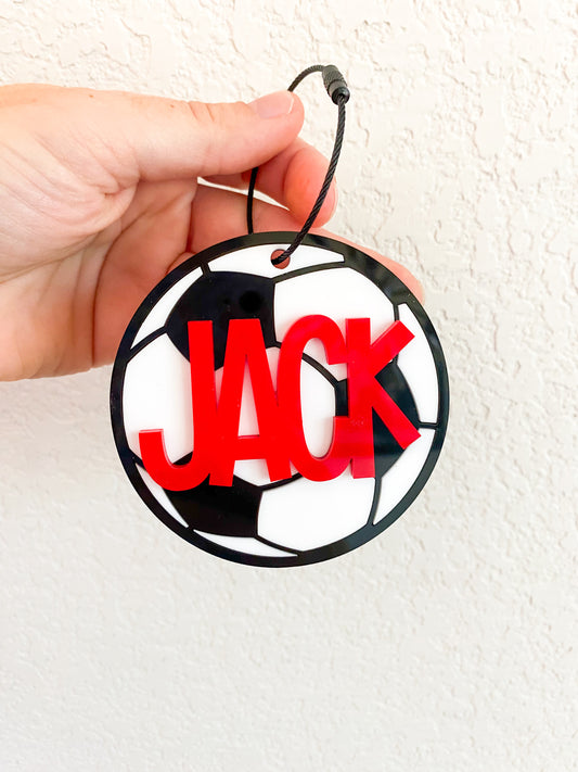 Soccer Name Keychain