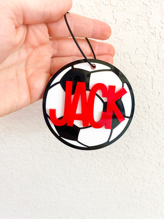 Soccer Name Keychain