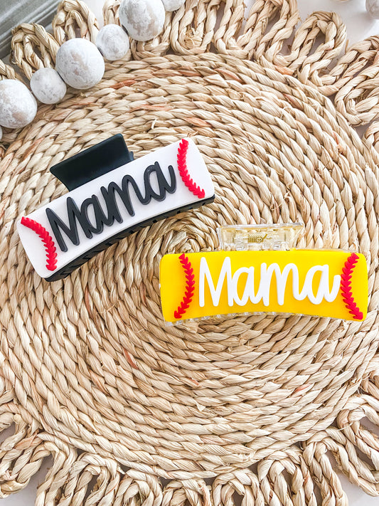 Baseball Softball Mama Claw Clips