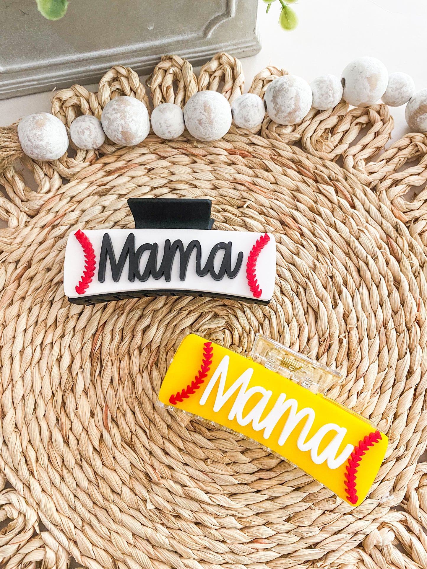 Baseball Softball Mama Claw Clips