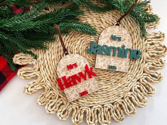 Personalized Teacher Ornament