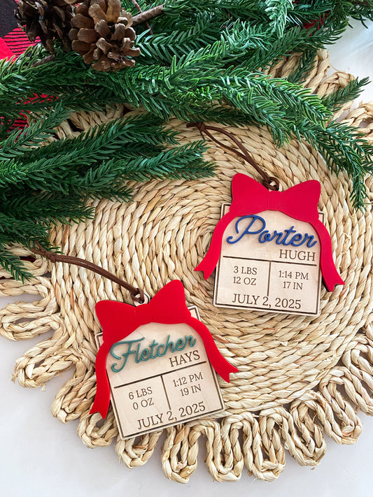 Birth Stats Christmas Gift Ornament