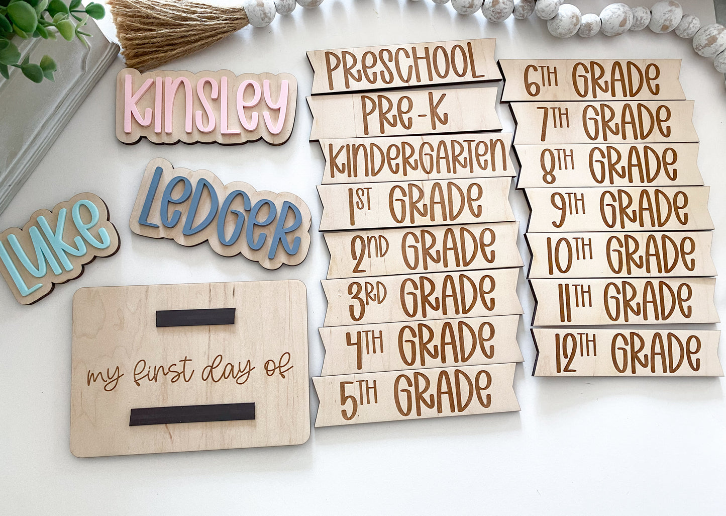 Interchangeable Double Sided First/Last Day Of School Sign