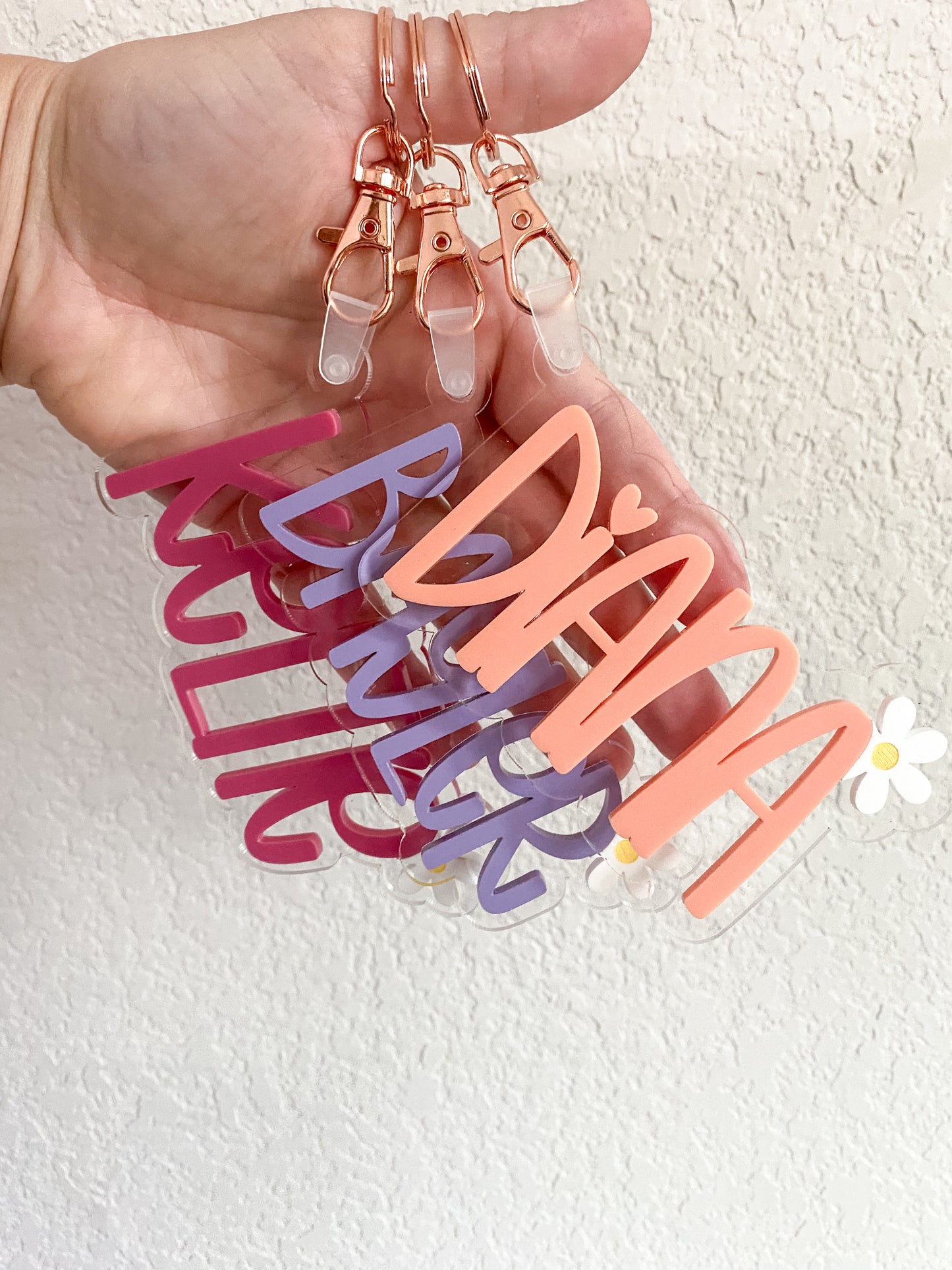 Acrylic Flower Name Keychain