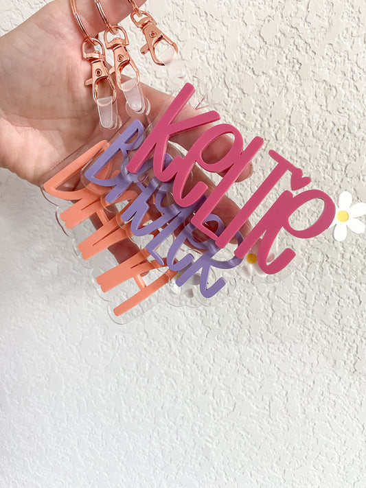 Acrylic Flower Name Keychain