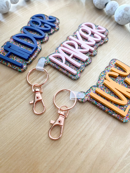 Acrylic Confetti Keychain