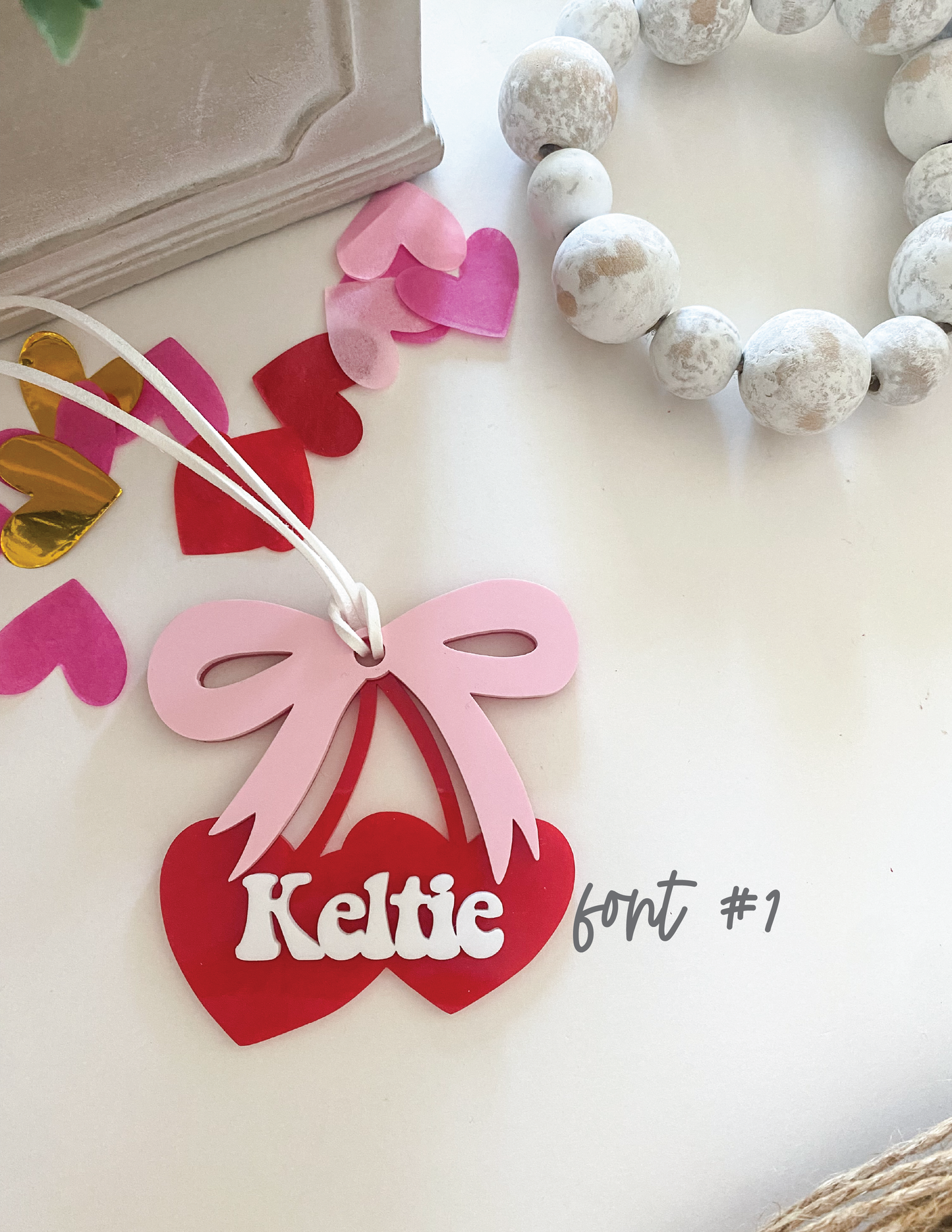 Valentine's Day Cherry Hearts Tag