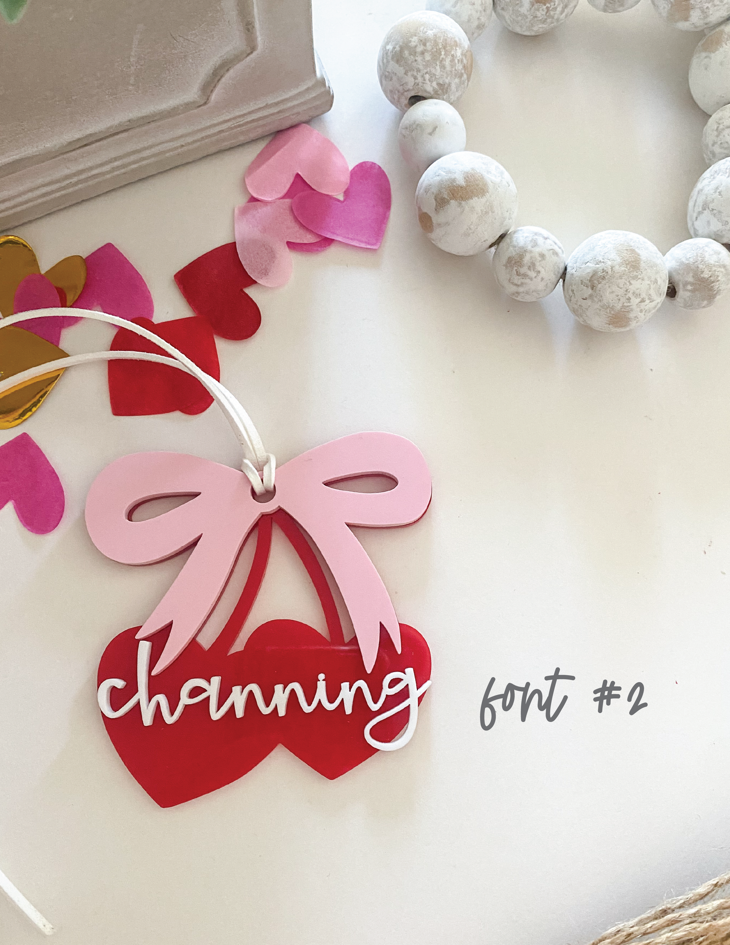 Valentine's Day Cherry Hearts Tag