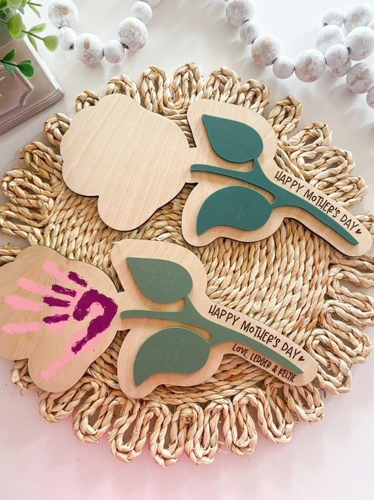 DIY Flower Stem Handprint Sign