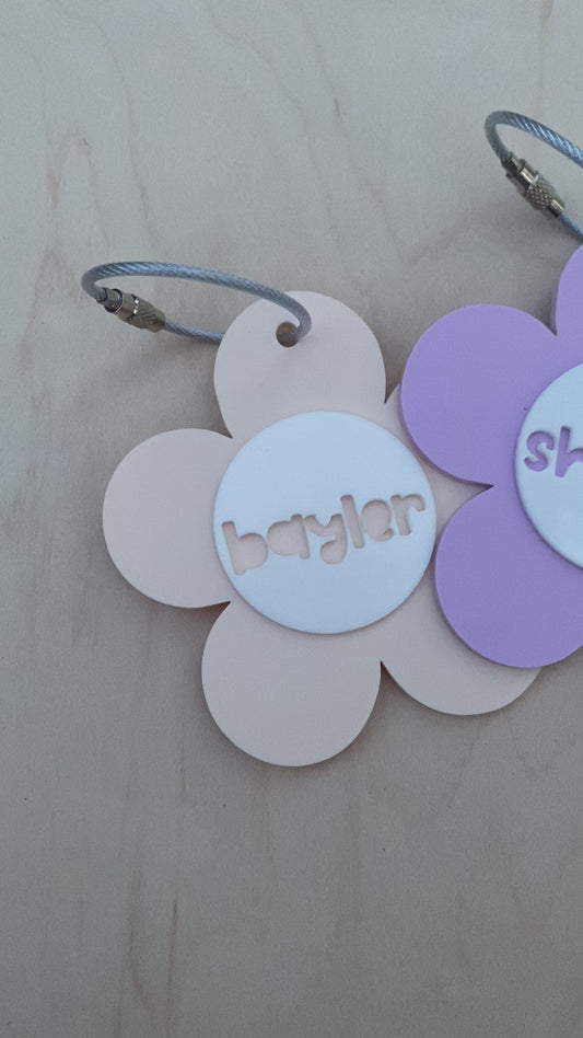 Personalized Acrylic Flower Keychain