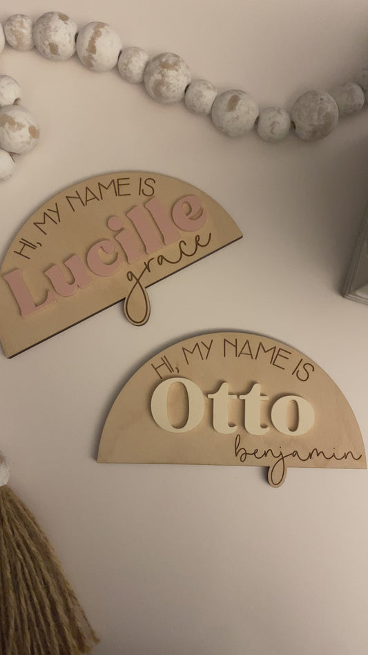 Baby Name Announcement Sign
